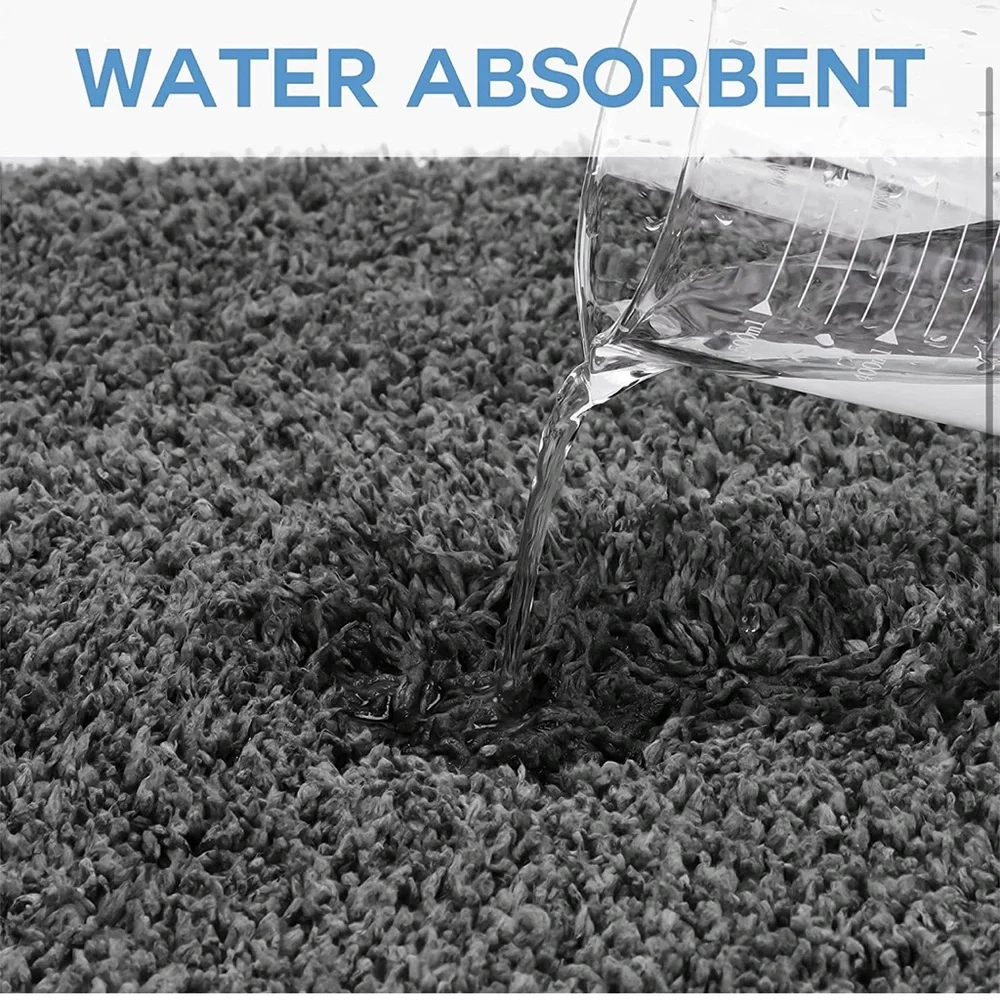 Luxury Shaggy Bathroom Soft Thick Plush Absorbent Microfiber Rug (Gray, 20x32)